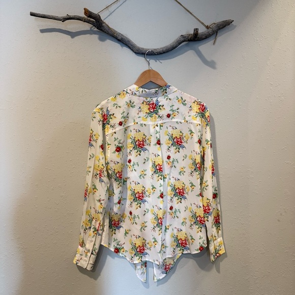 Equipment 100% Silk Floral Button Front Blouse - Picture 3 of 7